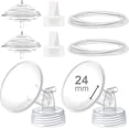 thumbnail image 1 of Maymom 24 mm Flanges, Duckbill Valves, Tubes, Backflow Protectors Compatible with Spectra S1 S2 9 Plus Breastpump. Replacement Pump Parts for Spectra Pump Accessories, 1 of 5