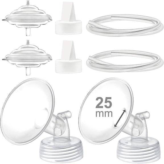 Maymom 25 mm Flanges, Duckbill Valves, Tubes, Backflow Protectors Compatible with Spectra S1 S2 9 Plus Breastpump. Replacement Pump Parts for Spectra Pump Accessories