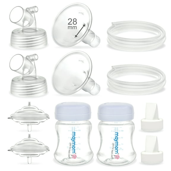 Maymom 28 mm Flange Pump Parts Compatible with Spectra S1 S2, Replacement Kit for Spectra Pump Parts. Inc Flange Duckbill Valve Tube Bottle Backflow Protector