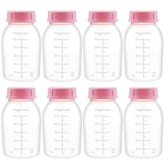 Maymom Breast Pump Bottle Compatible with Medela Pump in Style MaxFlow, Freestyle, Swing Maxi Pump, Maymom Breastshields; Compatible with Ameda Mya Joy, Finesse and Purely Yours Pumps; 8pc/pk