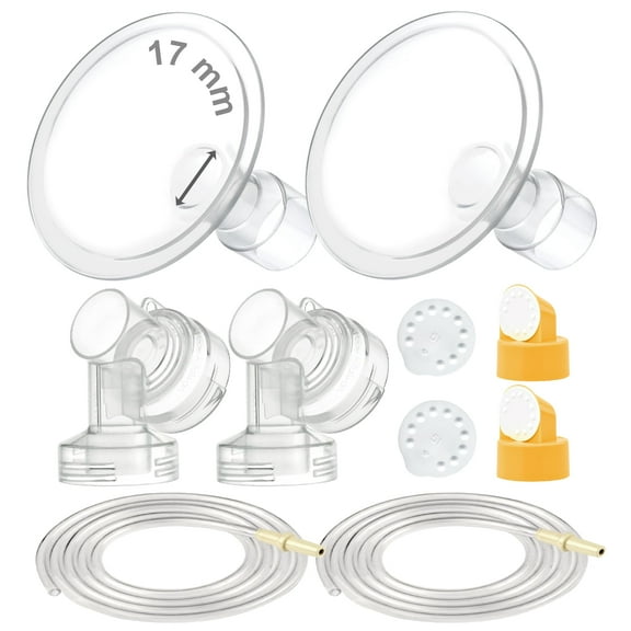 Maymom Breast Pump Kit Compatible with Medela Pump In Style Advanced, 17mm Breastshields, Tubes, Valves, Membranes, Replacement Parts, 2-Pack