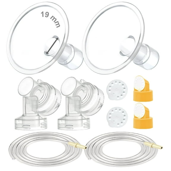 Maymom Breast Pump Kit Compatible with Medela Pump in Style Advanced, 19mm Breastshields, Tubes, Valves, Membranes, Replacement Parts, 2-Pack