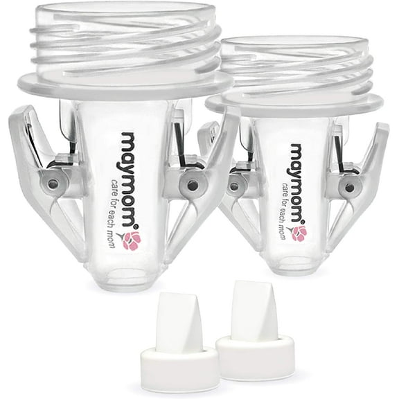 Maymom Breastmilk Storage Bag Adapters Compatible with Spectra S1, S2 Pumps ; 2 Duckbill Valves Included; Clear BPA Free Material; Boiling Water OK; Do Not Use Microwave or Steamer Bag to Sanitize