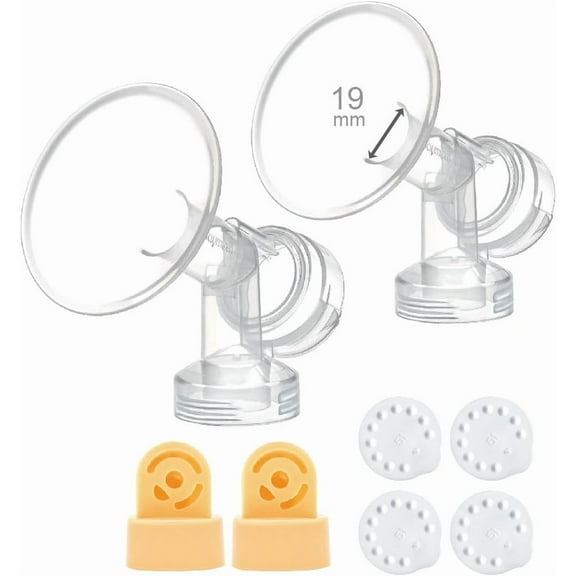 Maymom Breastshield 19 mm with Valve Membrane Compatible with Medela Pump in Style, Lactina, Symphony Pumps