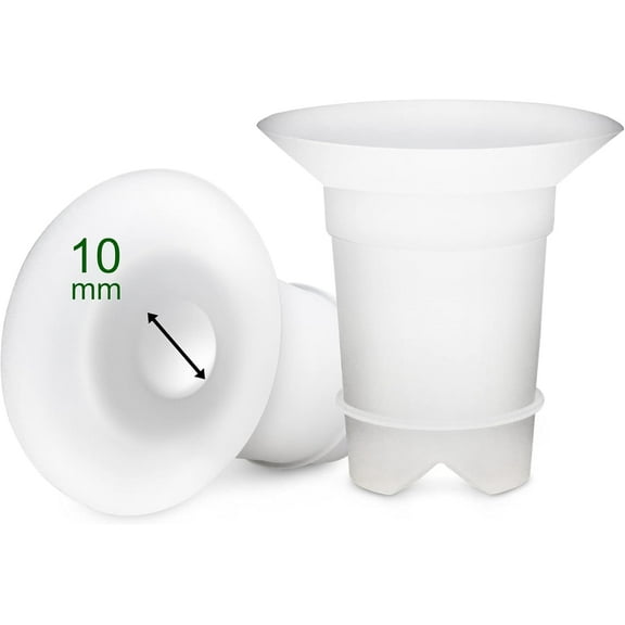 Maymom Flange Inserts 10mm (Long) Compatible with Medela 24mm PersonalFit Shield, Spectra 24mm, Freemie 25mm Cup, Willow 24 mm Cup, Compatible with Momcozy Wearable 24mm Cup (S9, S10, S12); 2pc/pk