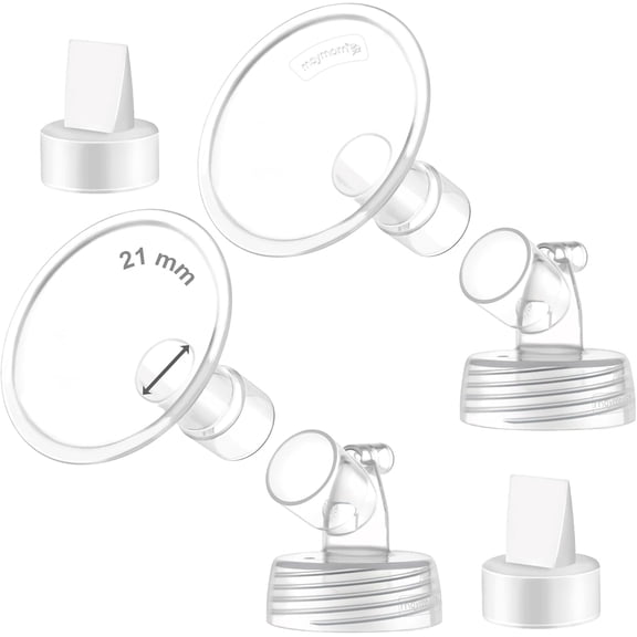 Maymom Two-Piece Wide Neck Pump Parts Compatible with Spectra S1 S2 (21 mm Flange with Valve)