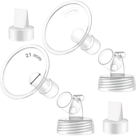 Maymom MyFit Flange Set 21mm Shield Widemouth Connector Duckbill Compatible w Spectra S2 Spectra S1 Pump Not Original Spectra S2 Accessories Not OEM Spectra Pump Parts Spectra Flange Spectra Valve