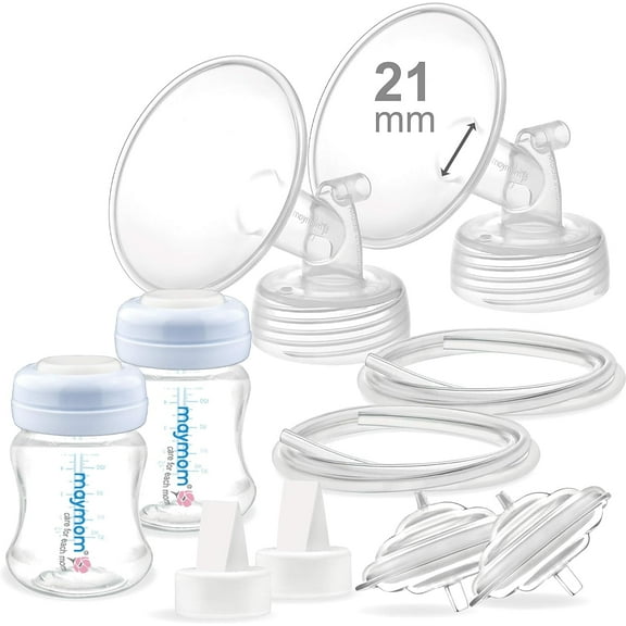 Maymom Pump Parts 21 mm Flange Valve Tube Backflow Protector Bottle with Two-Piece Travel Cap Compatible with Spectra S1 S2 9 Plus Breastpump. Replacement Pump Parts for Spectra Pump Accessories