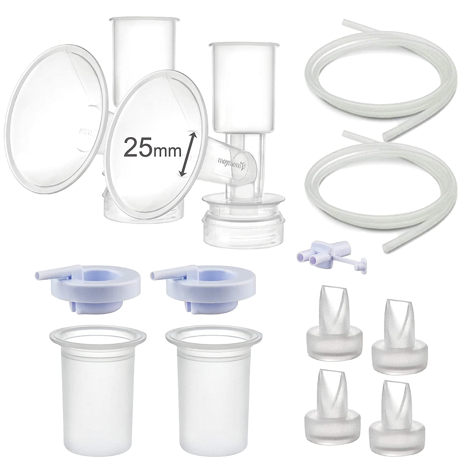 Maymom 25 mm Flange Kit Compatible with Ameda Purely Yours Mya Joy Pump Parts