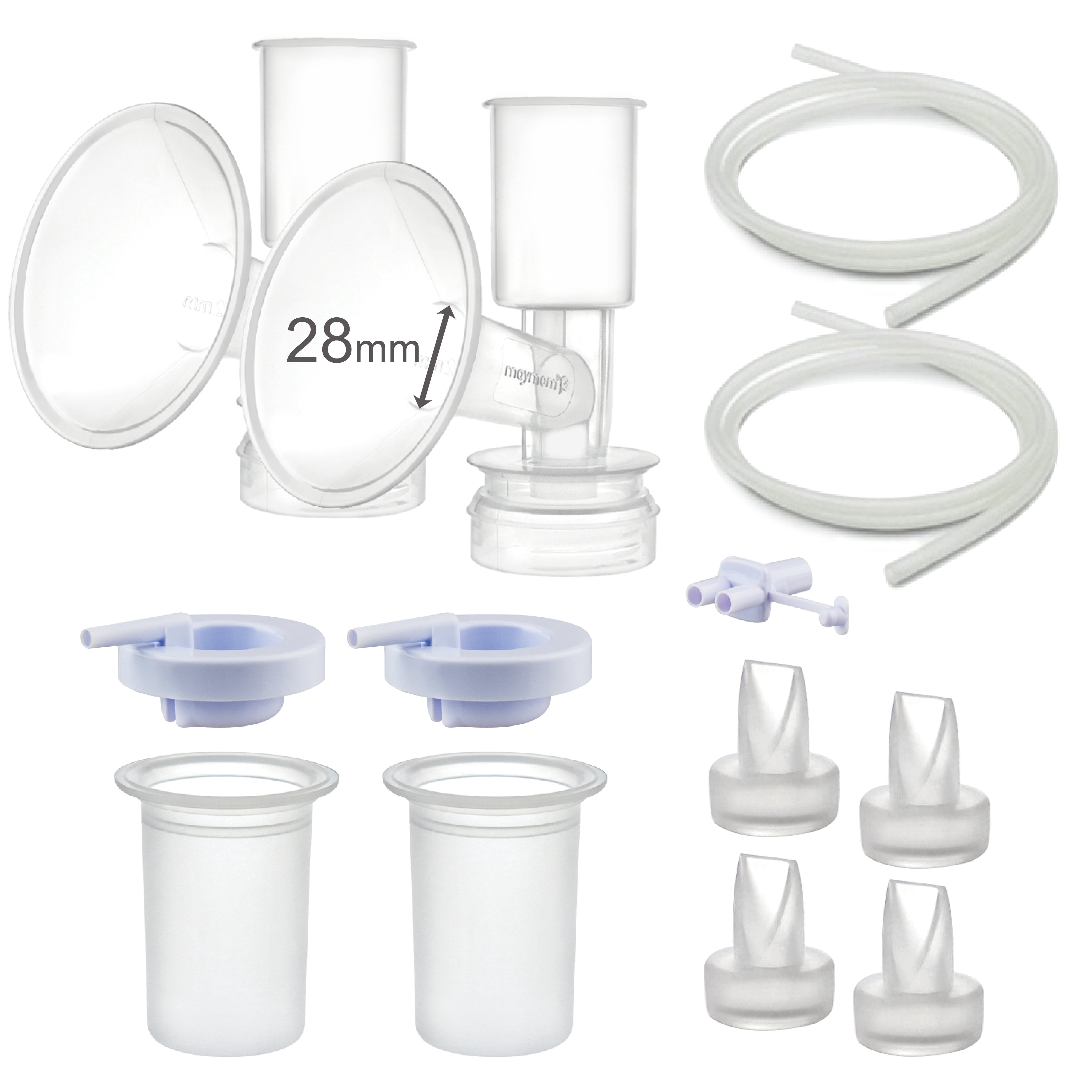Maymom 28 mm Flange Kit Compatible with Ameda Purely Yours Mya Joy Pump Parts