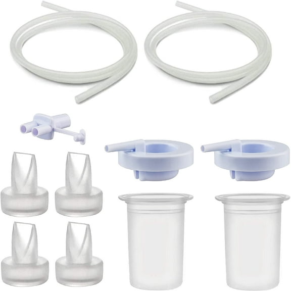 Maymom Pump Parts Compatible with Ameda Purely Yours Pumps, Mya Joy; Incl. Top Cap, Silicone Membrane, Duckbill, Tubing and Adapter; Replaces Ameda Spare Parts
