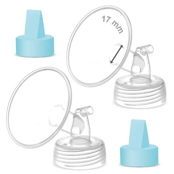 Maymom Pump Parts Compatible with Spectra Ameda Luna Pumps, Spectra Synergy Gold; Inc 17 mm Wide Mouth Flange Blue Duckbill Valve; Not Original Spectra Replacement Pump Parts
