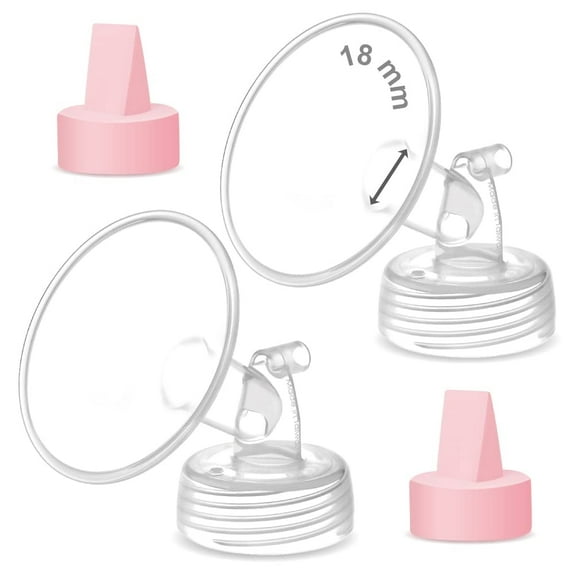 Maymom Pump Parts Compatible with Spectra Ameda Luna Pumps, Spectra Synergy Gold; Inc 18 mm Wide Mouth Flange Pink Duckbill Valve; Not Original Spectra Replacement Pump Parts
