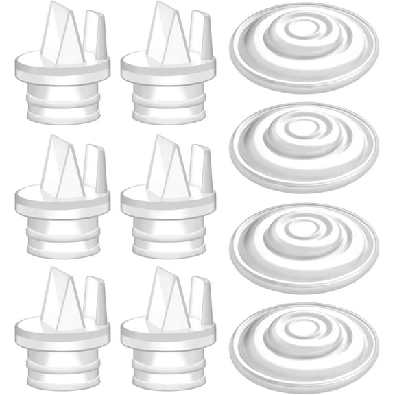 Maymom Pump Parts Incl Duckbill Valve with Pull Tab Silicone Diaphragm Compatible with Spectra S1, S2, Synergy Gold; Not Original Spectra Pump Parts; 10 pc