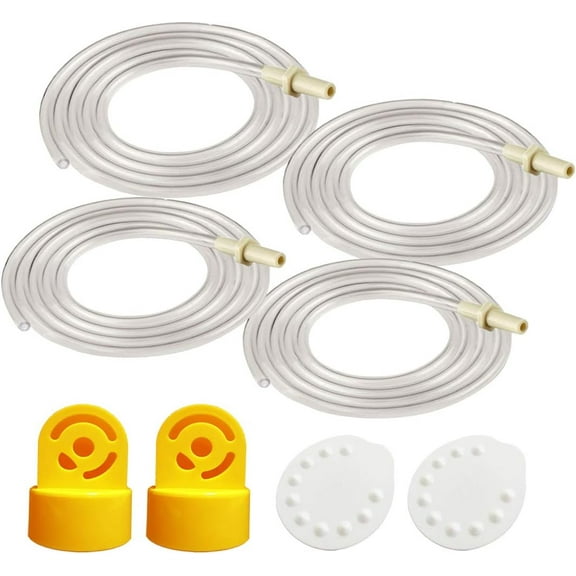 Maymom Tubing Compatible with Medela Replacement Tubing (Two Packs, 4 Tubes) 2 Valves and 2 Membranes for Medela Pump in Style Advanced Breast Pump Released After Jul 2006.Retail Pack Made by Maymom