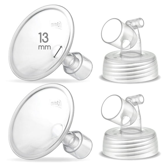 Maymom Two-Piece Wide Neck Pump Parts for Spectra S1/S2 Pumps; Incl Wide Mouth Flanges; Not Original Spectra Flange (13 mm Two Flanges)