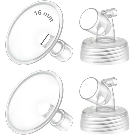 Maymom Two-Piece Wide Neck Pump Parts for Spectra S1/S2 Pumps; Incl Wide Mouth Flanges; Not Original Spectra Flange (16 mm Two Flanges)