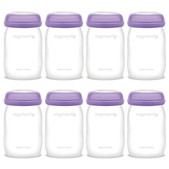 Maymom Widemouth Storage Bottles 5oz/160mL Compatible with Lansinoh Pump, 8 pc