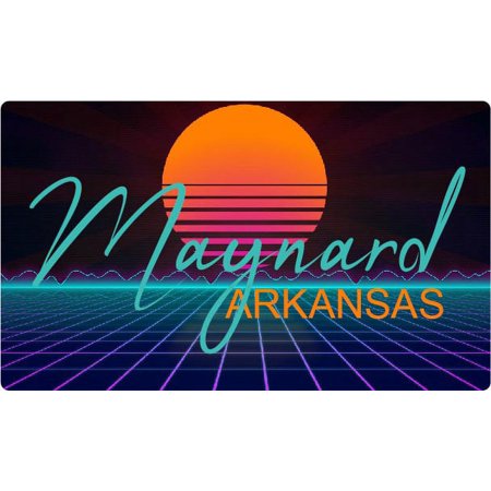 Maynard Arkansas 2 X 1.25-Inch Vinyl Decal Stiker Retro Neon Design