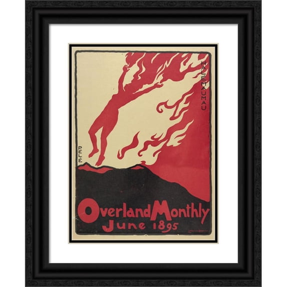 Maynard Dixon 11x14 Black Ornate Wood Framed Double Matted Museum Art Print Titled: Overland Monthly , June (1895)