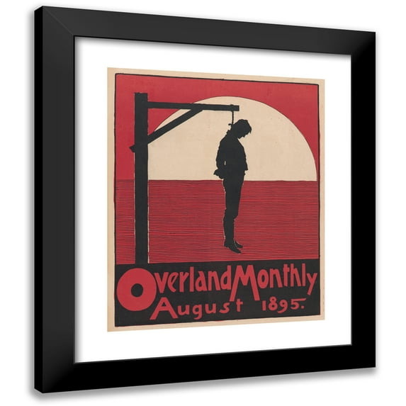 Maynard Dixon 12x14 Black Modern Framed Museum Art Print Titled - Overland Monthly , August (1895)