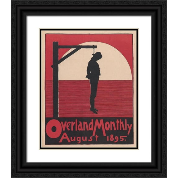 Maynard Dixon 20x24 Black Ornate Framed Double Matted Museum Art Print Titled: Overland Monthly , August (1895)