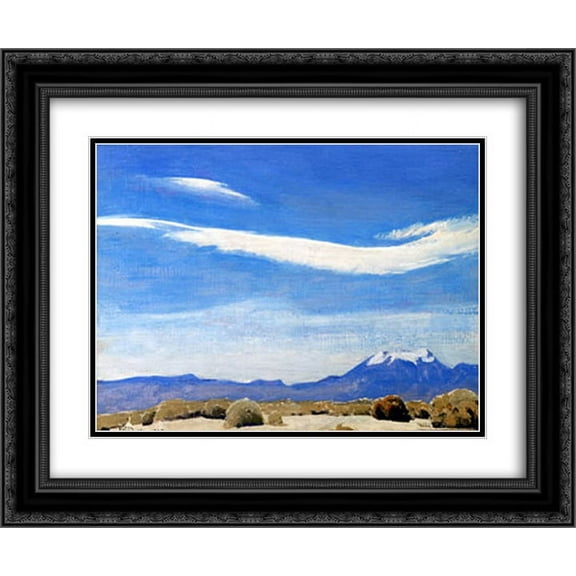 Maynard Dixon 2x Matted 24x20 Black Ornate Framed Art Print 'The Cloud, Coachella Valley, California'