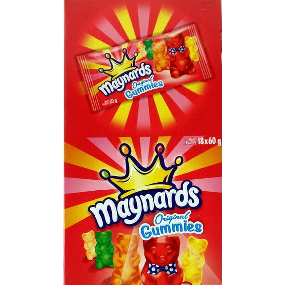 Maynards Original Gummies - 18 Pack (60g / 2.1oz per pack) | Sweet & Fruity Candy Treats