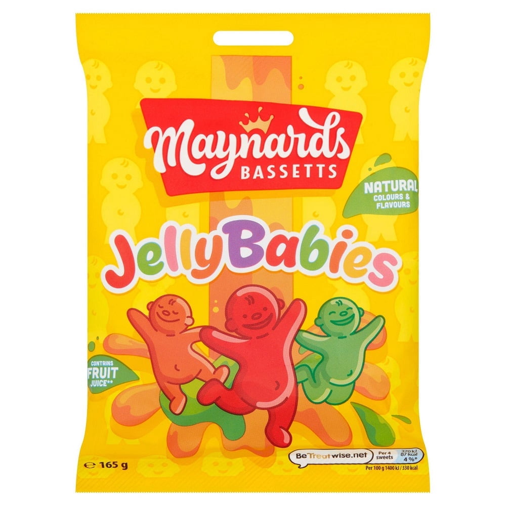 Maynards Bassetts Jelly Babies Sweets Bag 165g (Pack of 4)