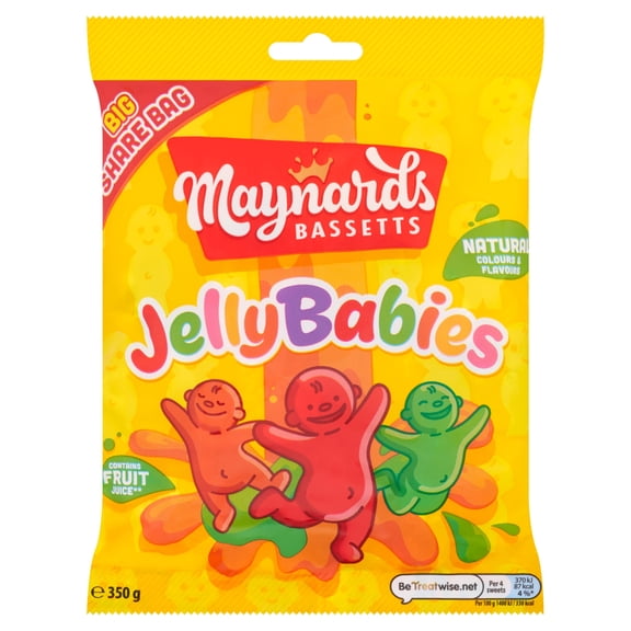 Maynards Bassetts Jelly Babies Sweets Sharing Bag 350G, Imported from Britain