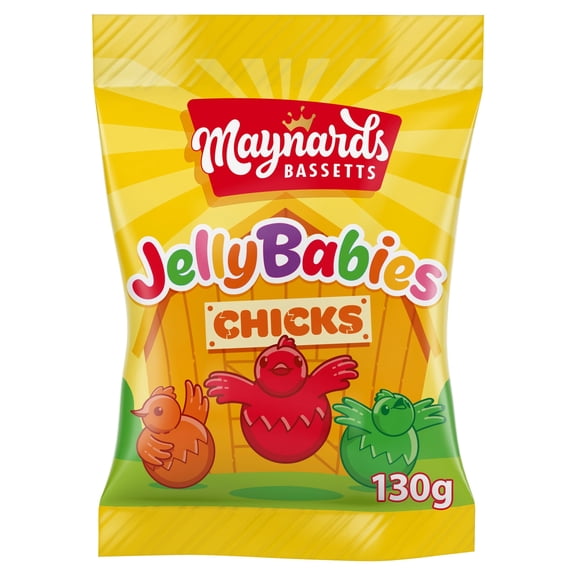 Maynards Bassetts Jelly Baby Chicks 130g, Imported from Britain