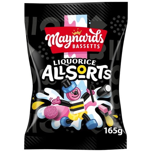 Maynards Bassetts Liquorice Allsorts Sweets Bag 165g, British Import (Pack of 6)