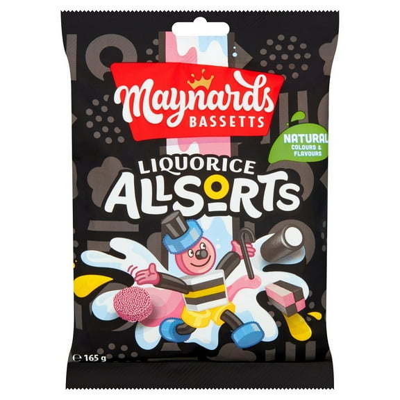 Maynards Bassetts Liquorice Allsorts Sweets Bag 165g (Pack of 2)