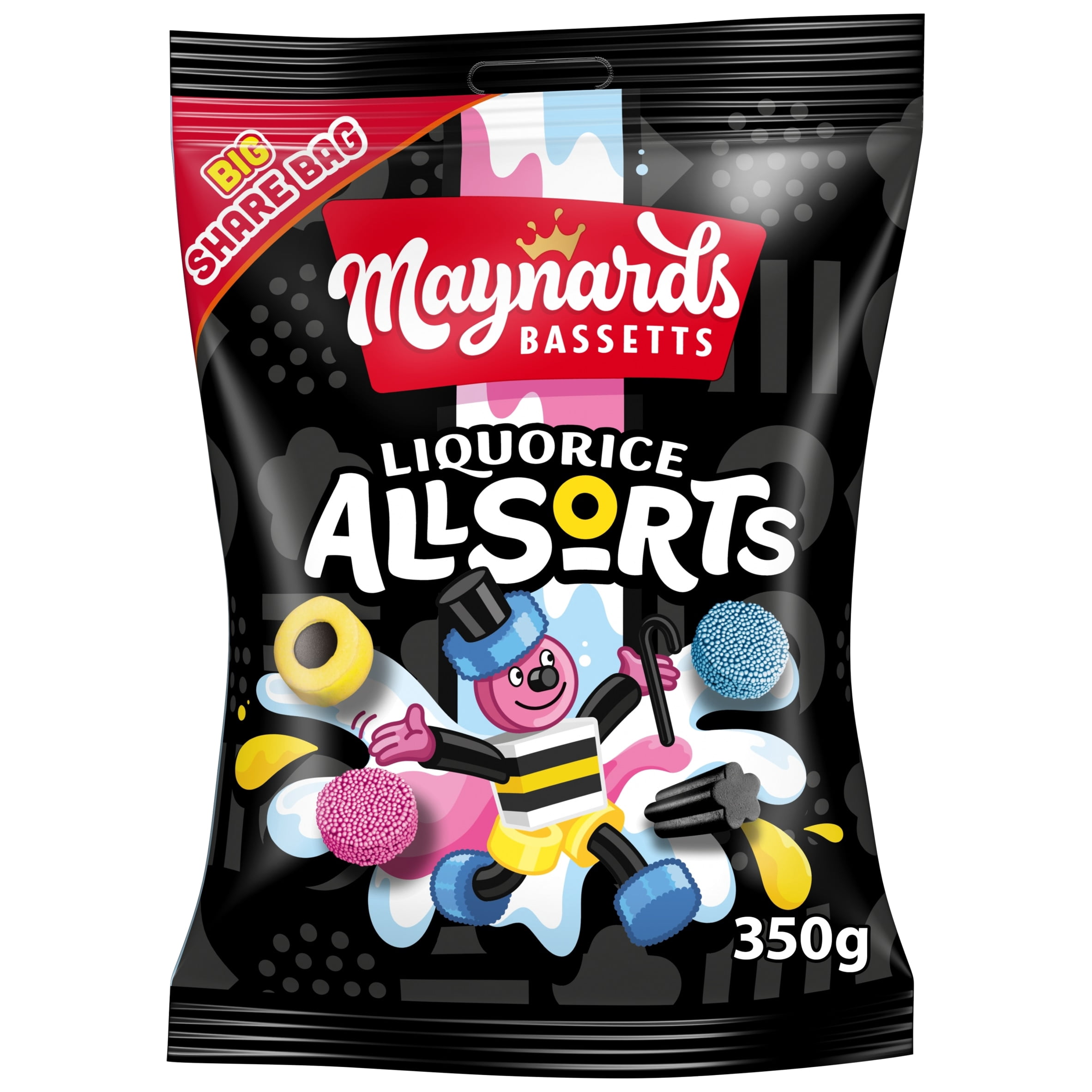 Maynards Bassetts Liquorice Allsorts Sweets Sharing Bag 350G, Imported from Britain