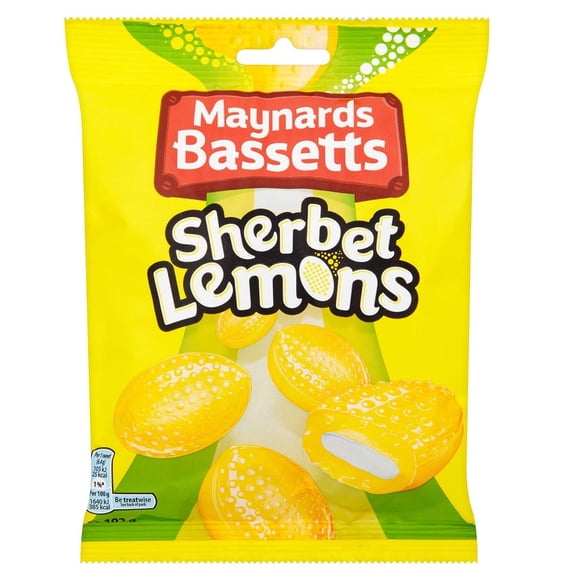 Maynards Bassetts Sherbet Lemons Sweets Bag - British Sweets 192g