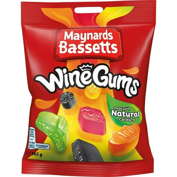 Maynards Bassetts Wine Gums Sweets Bag 165g (Pack of 3)