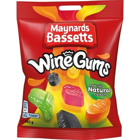Maynards Bassetts Wine Gums Sweets Bag 165g (Pack of 6)