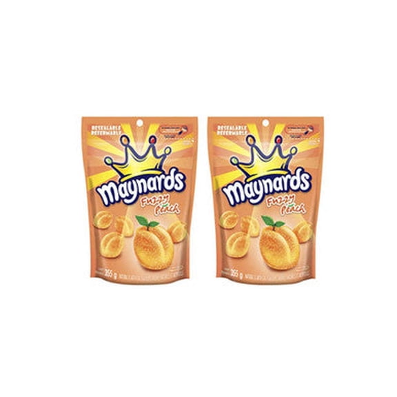 Maynards Fuzzy Peach Candy - 2 Pack (355g / 12.5 oz) - Made with Real Fruit Juice