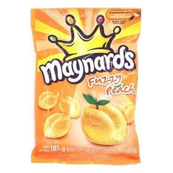 Maynards Gummy Fuzzy Peach Candy, 185g, 12 pack {Imported from Canada}