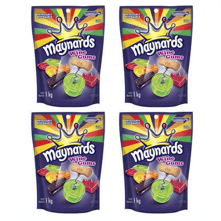 Maynards Wine Gums, 1kg /2.2lbs, per bag, (4 Pack) {Imported From