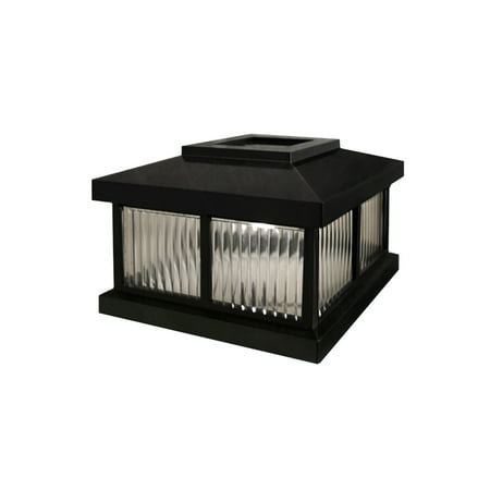 Mayne Black Vinyl Solar Powered Cap, 6" x 6" x 4.3", 1 Pack