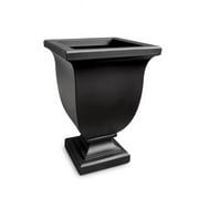 Augusta 18" x 18" x 26" Square Black Tall Polyethylene Self-Watering Planter