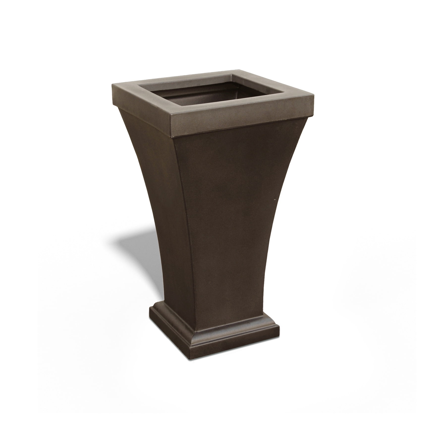 Espresso Tall Resin Planter with Water Reservoir