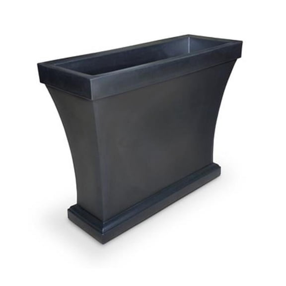 Mayne Bordeaux 40" x 15" x 32" Rectangle Black Polyethylene Trough Planter