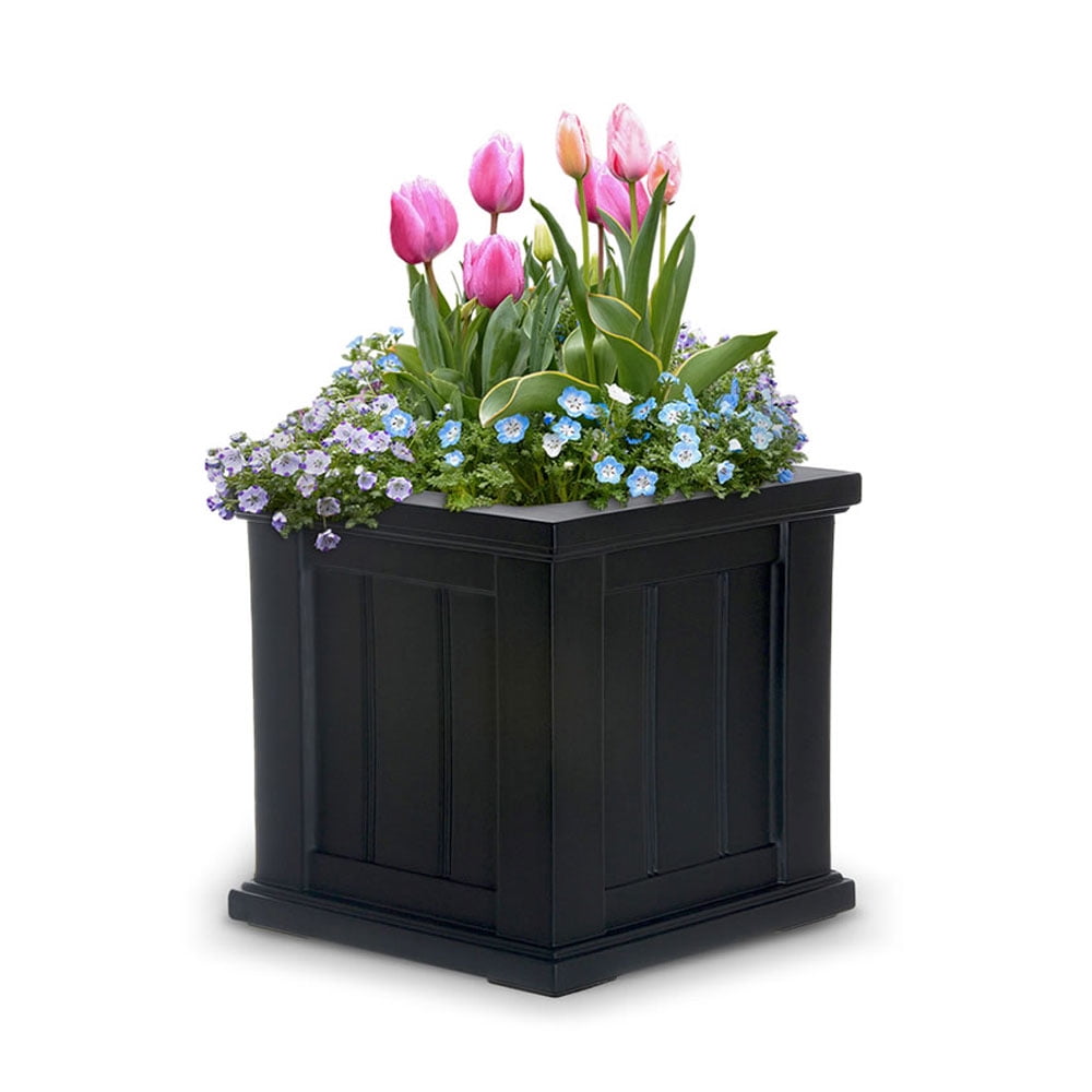 Cape Cod Black Polyethylene Self-Watering Outdoor Planter