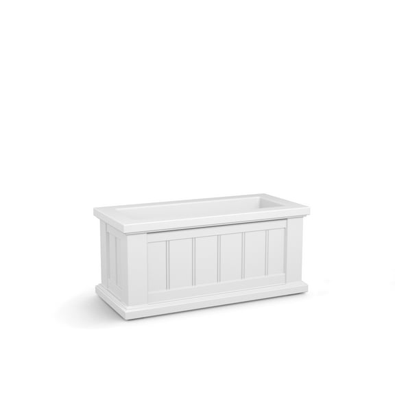 Cape Cod 24" x 11" x 11" Rectangle White Self-Watering Plastic Planter