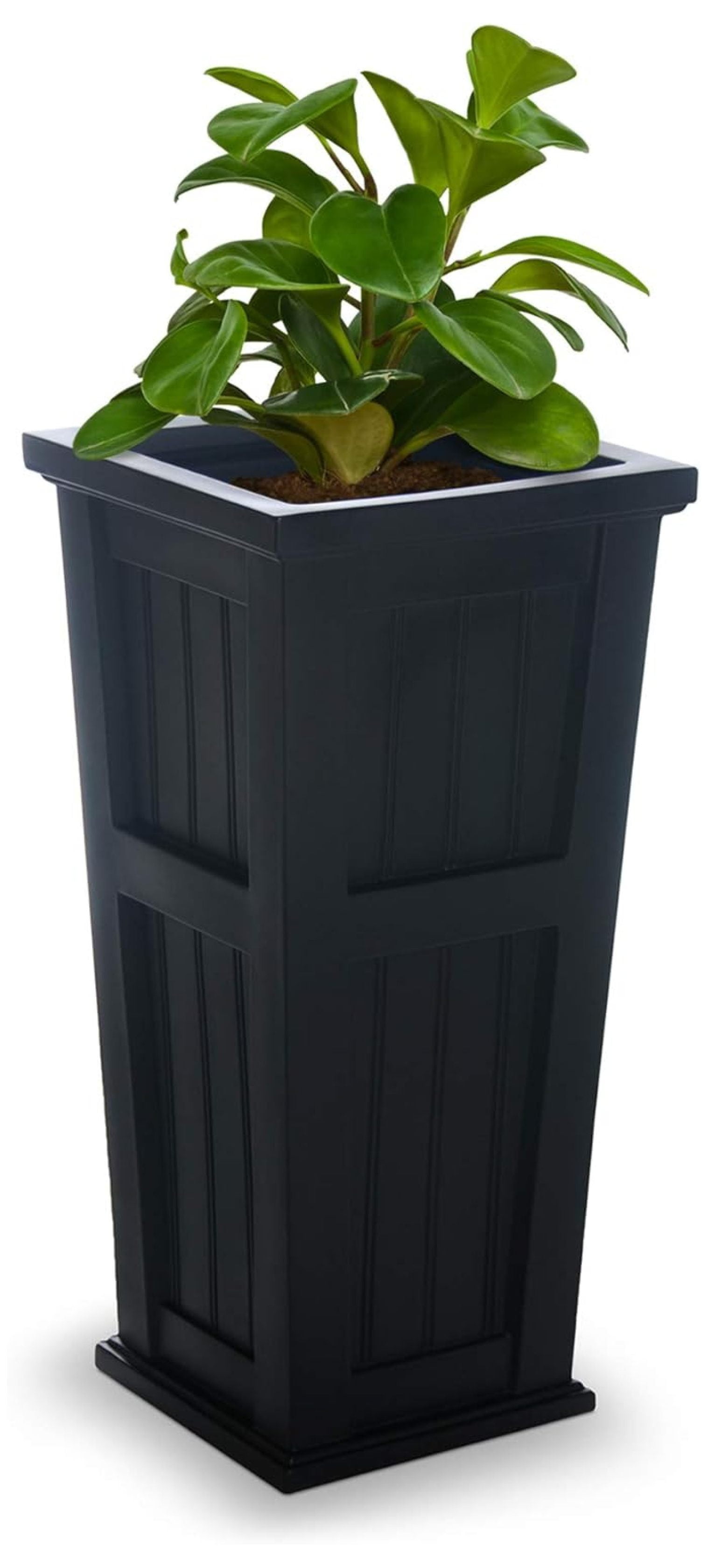 Mayne Cape Cod 32in Tall Planter - Black - 15.5in L x 15.5in W x 32in H - Polyethylene - Built-in Water Reservoir (4843-B)