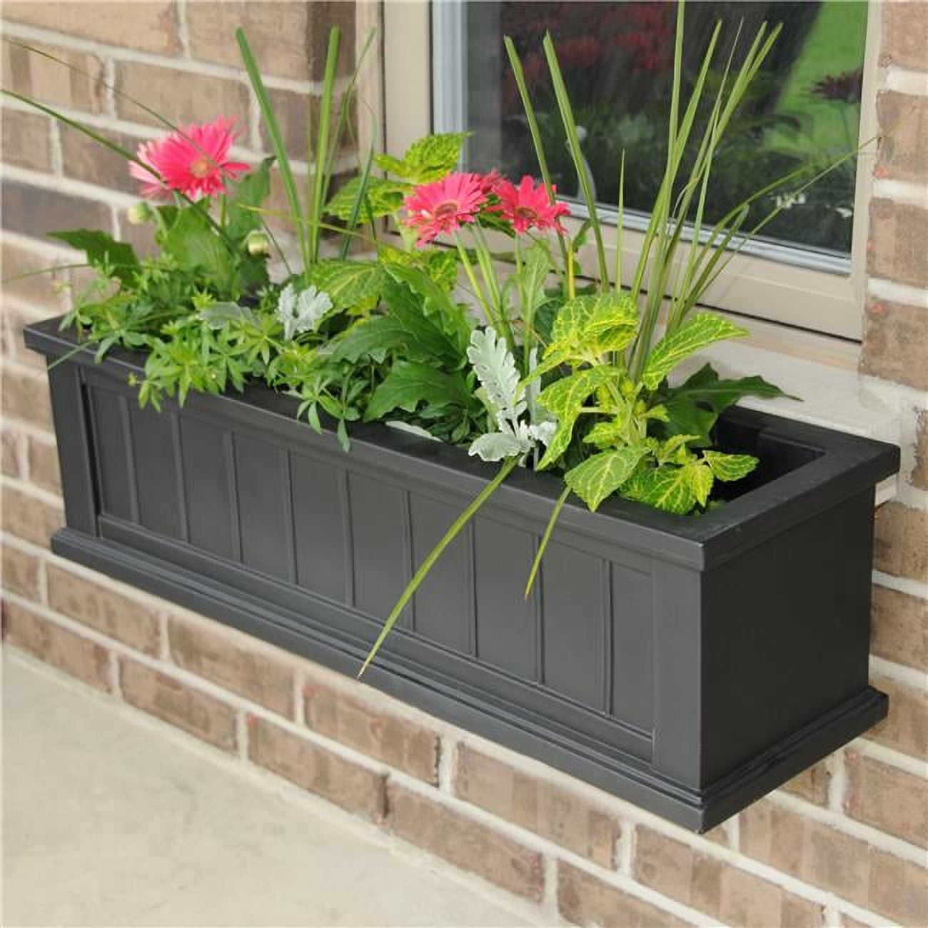 Cape Cod Black Polyethylene 36-Inch Self-Watering Outdoor Window Box