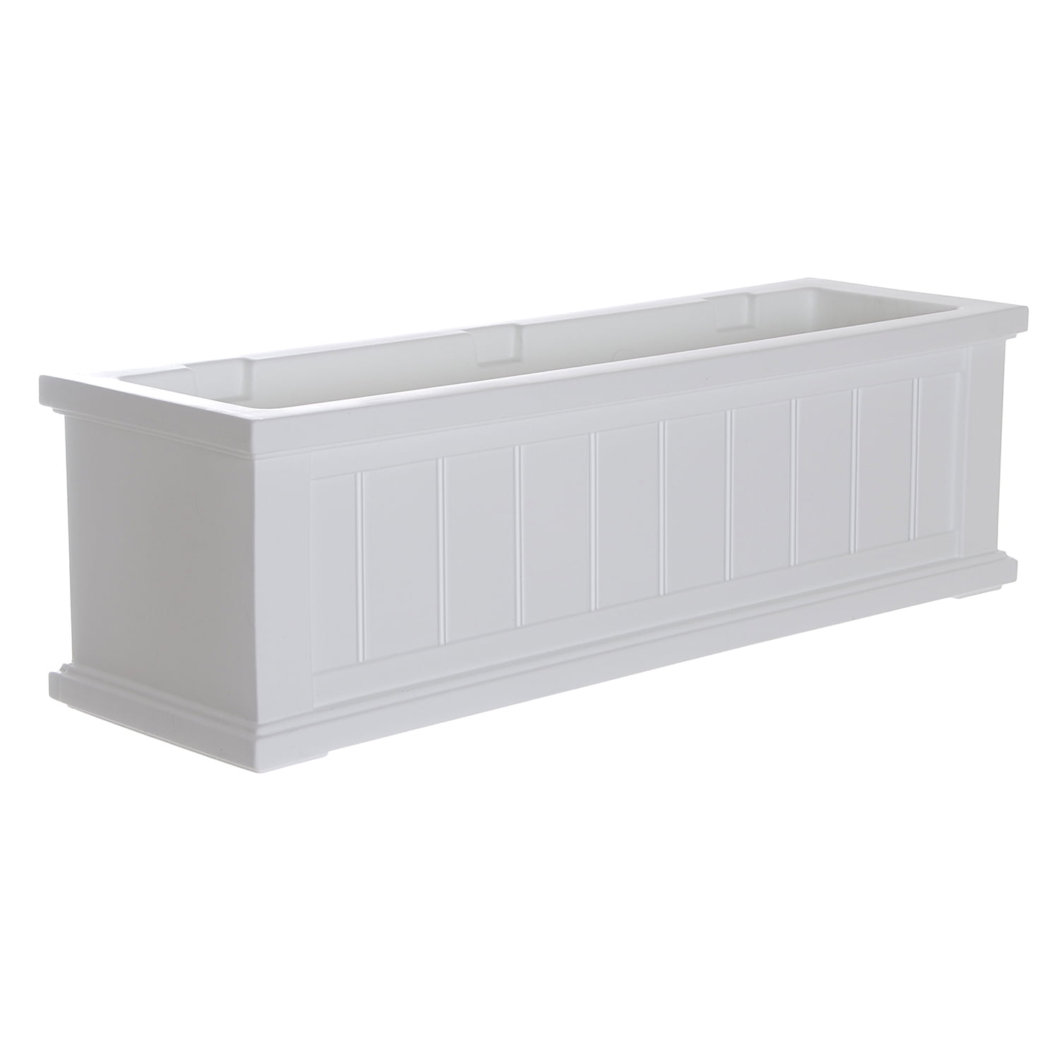 Cape Cod 36" White Polyethylene Self-Watering Window Box Planter