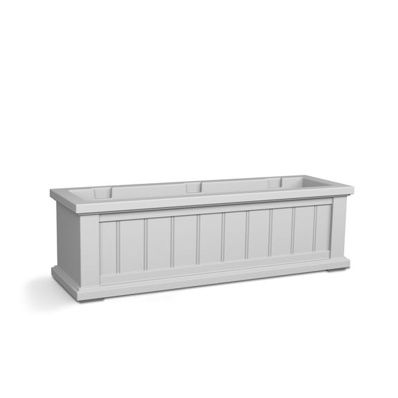 Cape Cod 36" x 11" x 11" Rectangle White Self-Watering Plastic Window Box Planter
